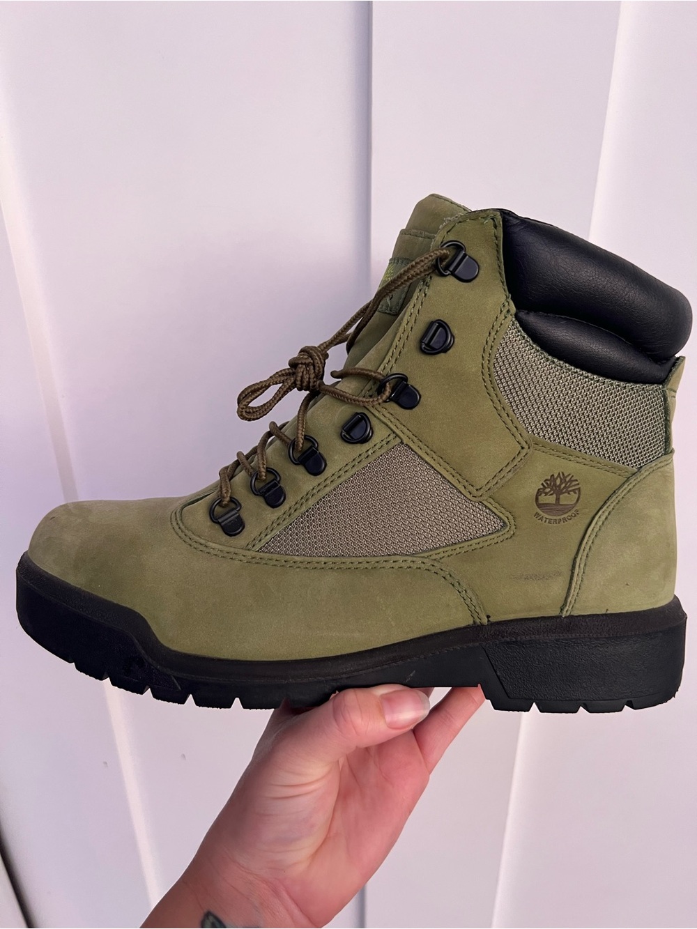 Timberland Men's 6-Inch Waterproof Field Boot Beige Green